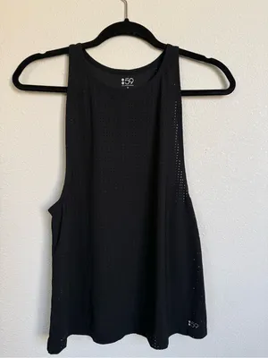 Splits59 Black Perforated Mesh Racerback Tank Top Size S Athleisure Gym Workout thumbnail 3