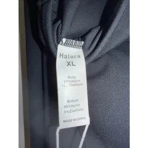 Halara Top womens XL Black Long Sleeve Crop Top Ribbed Thumb Holes Yoga‎ thumbnail 5