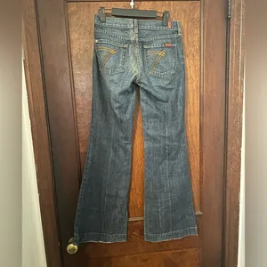 7 For All Mankind Dojo Flare Low Rise Jeans Size 26 thumbnail 3