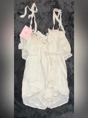 Hello Molly Sea Foam Romper in White Size 4 New with tag thumbnail 13