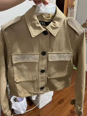 ZARA Cropped Jacket with Rhinestones and Rhinestones - Size XS (NWT) Women's. thumbnail 3