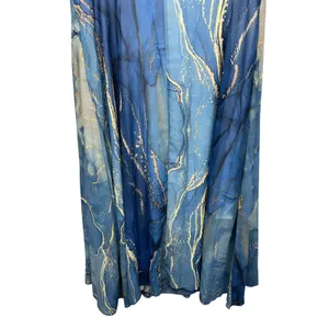 Women's Water Print Mesh Dress XL Wedding Guest Summer Party Cocktail Nautical thumbnail 12