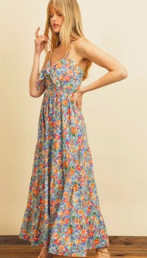 Floral Maxi Dress Blue thumbnail 1