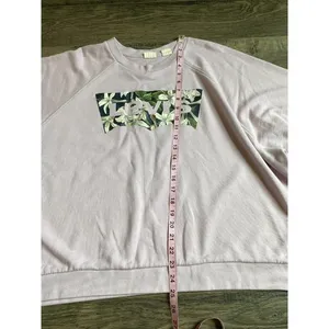 EUC Womens Levi's Long Sleeve Sweatshirt Crewneck Pink Floral Logo‎ Size 3XL thumbnail 9