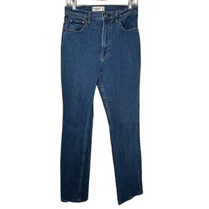 Abercrombie & Fitch Women High Rise 90s Straight Jeans dark wash 28-6 30" inseam thumbnail 2