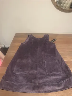 Purple Corduroy Pinafore Dress thumbnail 3