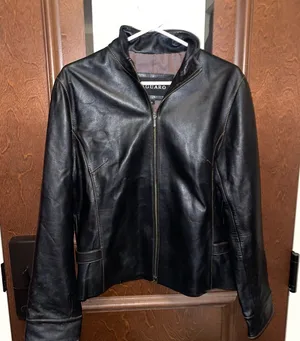 Vintage Faux Leather Women's Black Leather Jacket Size Large Saguaro thumbnail 1
