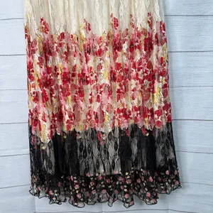 Madison Michelle XL Tiered Lace Ombre Floral Maxi Skirt Festival Boho Broomstick thumbnail 3