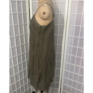 Abercrombie Fitch Vintage Y2K 90s Layering Babydoll Linen Military Green Dress M thumbnail 2