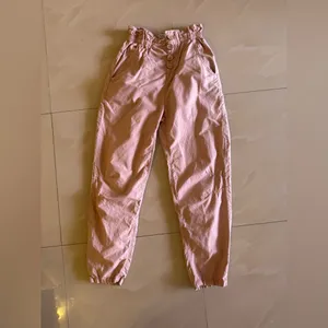 Zara Women's Baggy Rustic Paperbag Lightweight Pants Dusty Pink Button Fly Sz 2 thumbnail 15