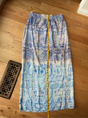 Maeve Anthropologie 100% Silk Paisley Maxi Skirt Double Slit Size Small thumbnail 7