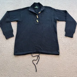Vintage Y2K Lauren Ralph Lauren Navy Toggle Neck Cotton Knit Sweater S Australia thumbnail 1