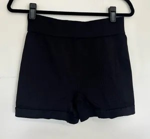 Free People Movement Black Waffle‎ Ribbed Athletic Workout Hot Pants Shorts M/L thumbnail 1