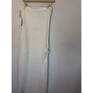 Reformation Jasmine Knit Maxi in White Ivory Sheer Side Slit Coverup Dress 8 NWT thumbnail 13