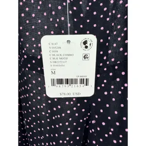 Intimately Free People Black Pink Polka Dot Sheer Slip Dress M NWT Babydoll Boho thumbnail 4