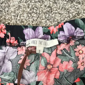 NWT Abel the Label Anthropologie Black & Multi Flower Floral Flowy Maxi Skirt S thumbnail 7