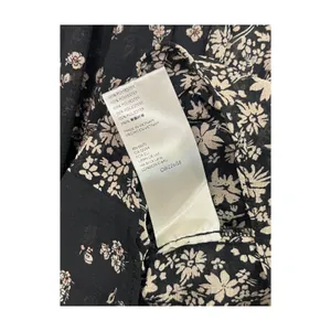 Free People Serena Top Womens Large Black Sheer Floral Bell Sleeve Boho Festival thumbnail 6