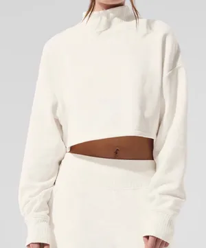 Alo Yoga Cropped Serenity Coverup Ivory S thumbnail 1