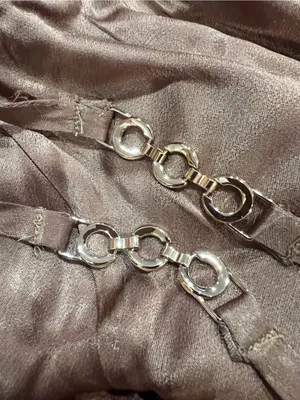 ASTR The Label Amiah Bronze Satin Strappy Wide Leg Pants M NWOT thumbnail 9