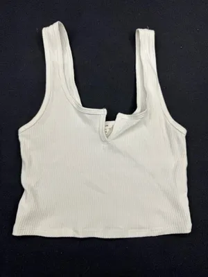 Garage White Tank Crop Top thumbnail 1