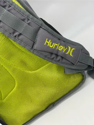 Hurley Backpack Multi-Pockets Outside Padded Computer Pocket Inside Grey/Yellow thumbnail 3