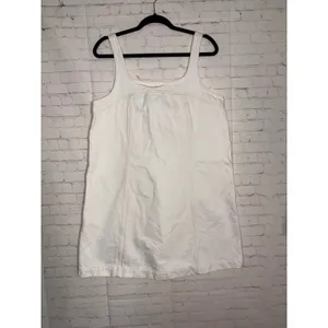 Madewell Denim A-Line Sleeveless‎ Mini Dress Tile White Square Neck Size 12 thumbnail 4