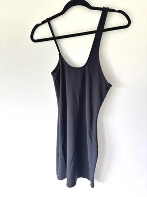 Abercrombie & Fitch Black Mini Fitted Athletic Dress Asymmetrical Straps Travel thumbnail 5
