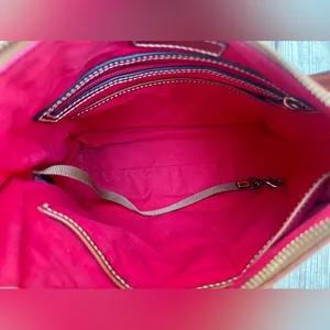 Dooney & Bourke Purse Orange Logo Canvas Monogram Hobo Bag thumbnail 9