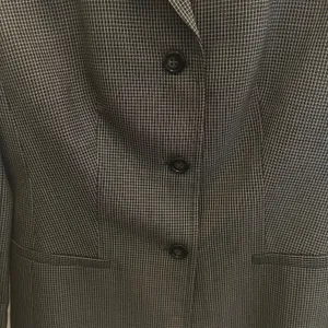 Ann Taylor Loft Petites Blazer Jacket Black White Micro Check Wool Blend‎ 0P thumbnail 5