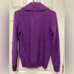 Ralph Lauren *Lauren Ralph Lauren Lauren Jeans Co. New Purple Shawl Collar Button Knit Sweater #PW thumbnail 9