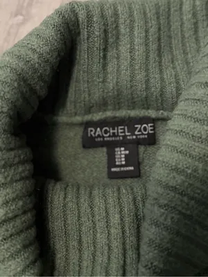 Rachel Zoe Olive Green Cropped Turtleneck Sweater thumbnail 3
