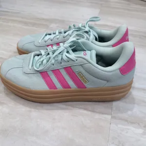 Adidas VL Court 3.0 Platform Sneakers Almost Blue Pink Gum ID6281 Womens 11 thumbnail 2
