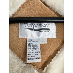 Compositions 100% Leather Faux Fur Lined Jacket Large thumbnail 6