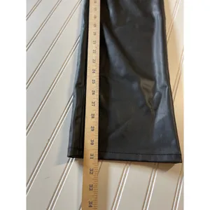 Zara Black Faux Leather Straight Leg Pants Womens Size 6‎ 5-Pocket Trousers thumbnail 6