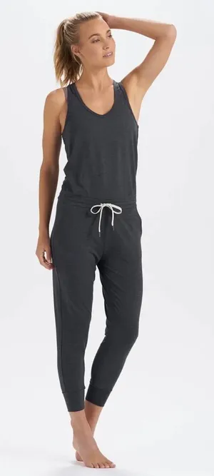 Vuori Lux Sleeveless Jumpsuit In Charcoal Heather Size S Athleisure Activewear thumbnail 1