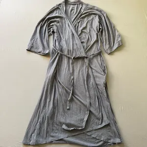 EILEEN FISHER Sleepwear by Garnet Hill Picot-Trim Knit Robe thumbnail 2
