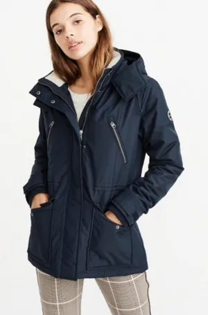Abercrombie & Fitch Water Wind Resistant Hooded Technical Parka Jacket Size S thumbnail 1