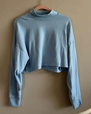 ✨ Altar’d State Light‎ Blue Mock Neck Long Sleeve Top Small thumbnail 1