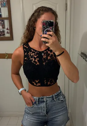 Lush Clothing Lace Crop Top thumbnail 1