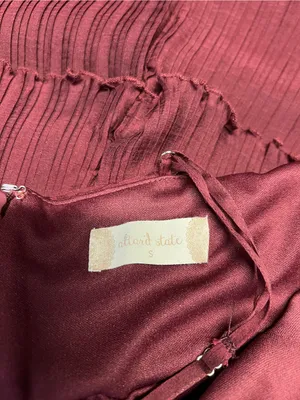 NWT Altar’d State Burgundy Pleated Tiered Mini Dress Size S thumbnail 9