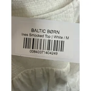 NWT BALTIC BORN Women's Med Ines Smocked Peplum Top White Fairy Romantic thumbnail 9
