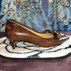 Talbots Size 8 Snakeskin Kitten Heels thumbnail 5