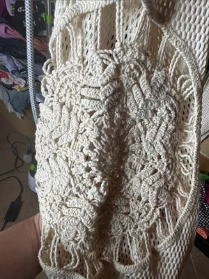 By Anthropologie Pearl Embellished Crochet Shrug Sweater Cream XS/S thumbnail 10