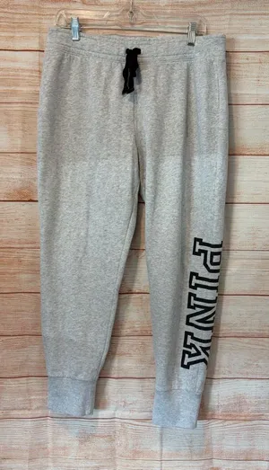 Victoria's Secret Gray Sweatpants with Black Logo Tag thumbnail 1