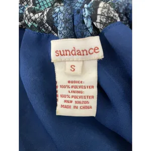 SUNDANCE Catalog Python Snake Print Lined Halter Dress Size Small Blue Ruffles thumbnail 5