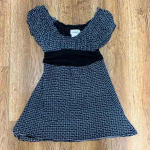 Max Studio Specialty Black Blue Geometric Babydoll Top Women's Small Office Chic thumbnail 3