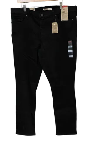 Levis 311 Shaping Skinny Jeans Womens 34x28 Black Stellar Stretch Mid Rise NEW thumbnail 1