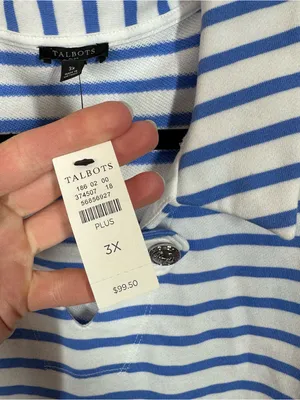 Talbots Breton Stripe Collar Sweatshirt‎ Nautical Preppy Coastal Resortwear 3X thumbnail 5