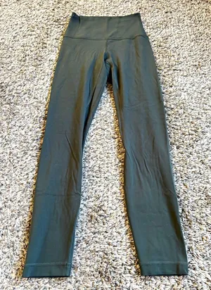 Lululemon Women's Wunder Under High-Rise Ankle Leggings Green size 2 Nylon thumbnail 1