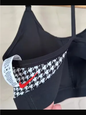 Nike Black & White Houndstooth Racerback Bralette sports bra thumbnail 4